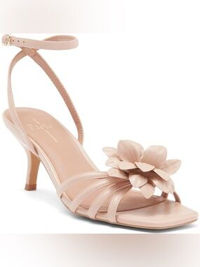 Paolo Blush Pink Floral Ankle-Strap Heels